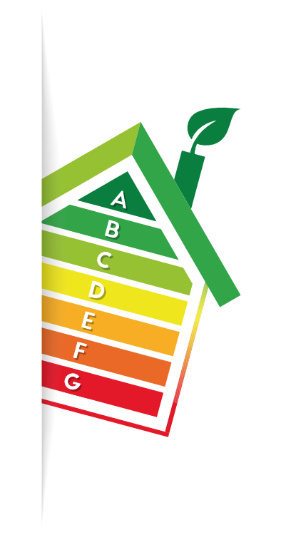 illustration de maison avec étiquette énergétique